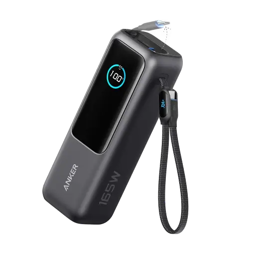 Anker Laptop Power Bank (25K, 165W, Built-In and Retractable Cables)